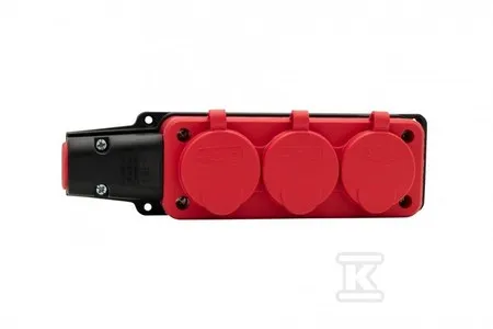 Listwa gumowa 3x230V 16A czerwona F6.0488 Zniżka